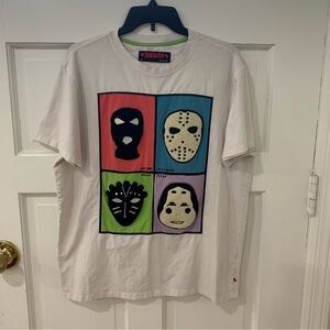 Ron Bass Men’s Villian Mask T Shirt Pop Art Textured Mixed Media Size X Large